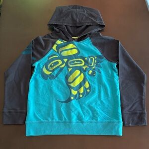 Tea Collection Teal and Charcoal Hoodie